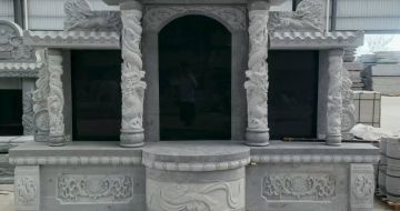 龙岩 芝麻灰高档墓碑，土墓，可定制