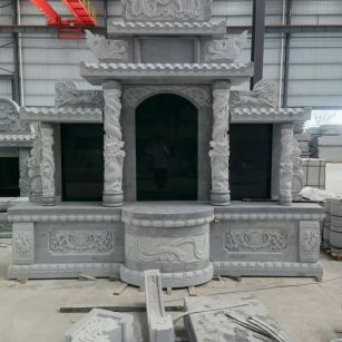 龙岩 芝麻灰高档墓碑，土墓，可定制