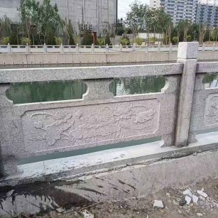 龙岩 芙蓉白大花桥梁、河道，石材栏杆、围栏、护栏