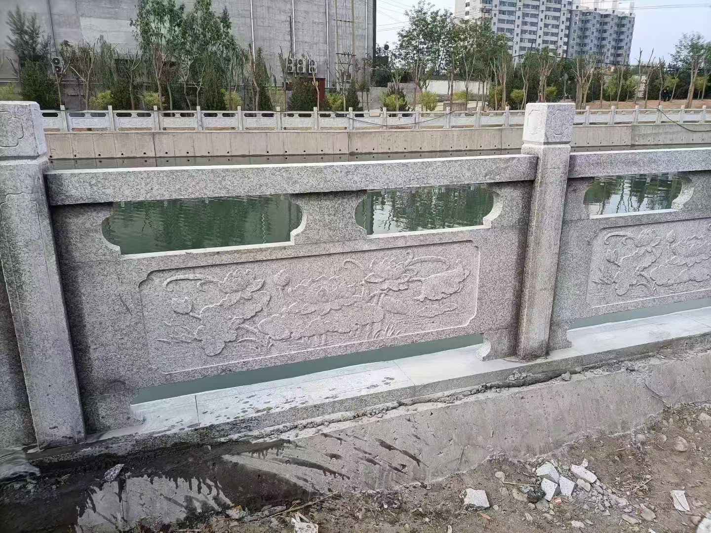 龙岩 芙蓉白大花桥梁、河道，石材栏杆、围栏、护栏