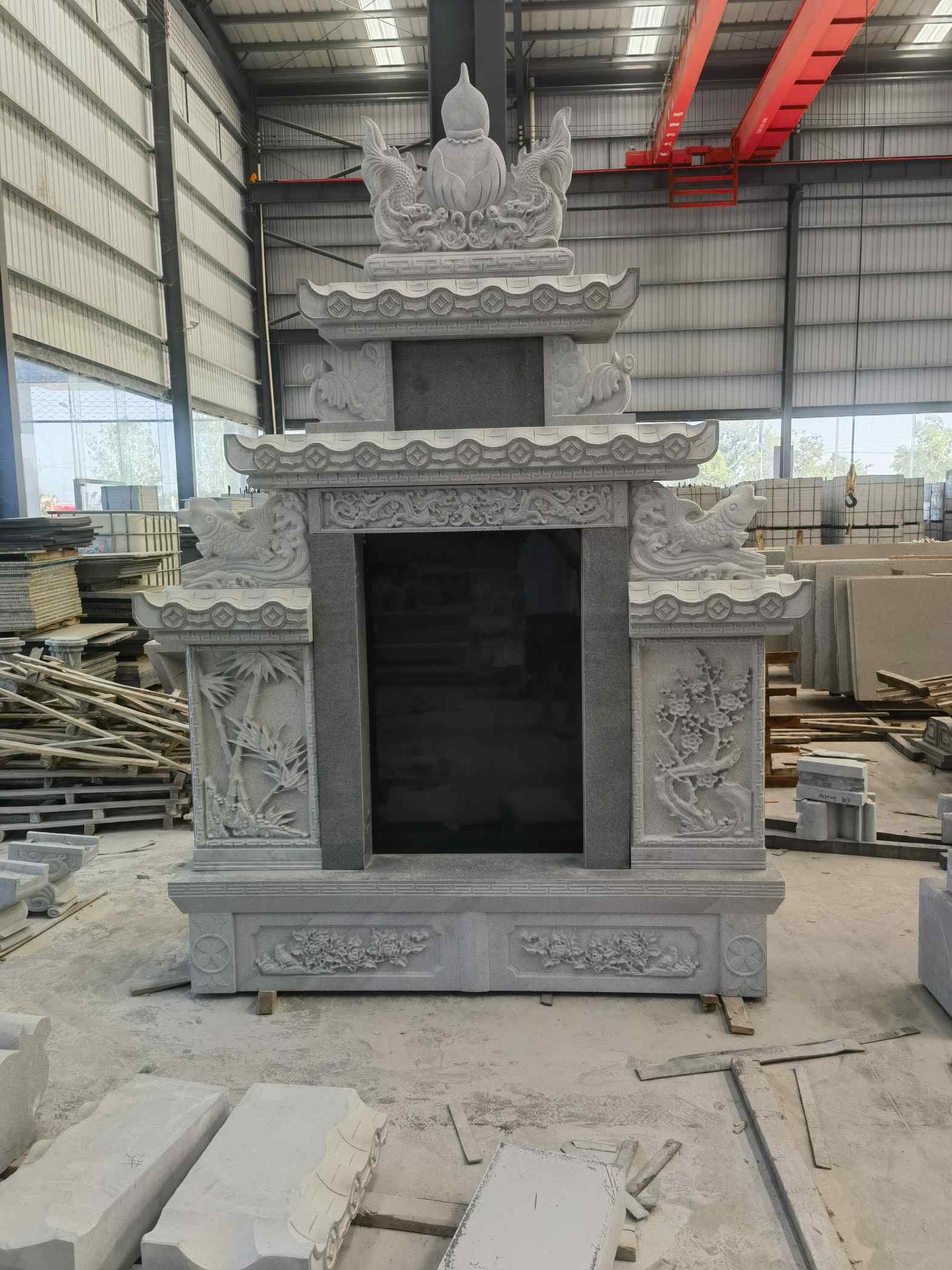 龙岩 芝麻灰高档墓碑、土墓，一套也支持定做