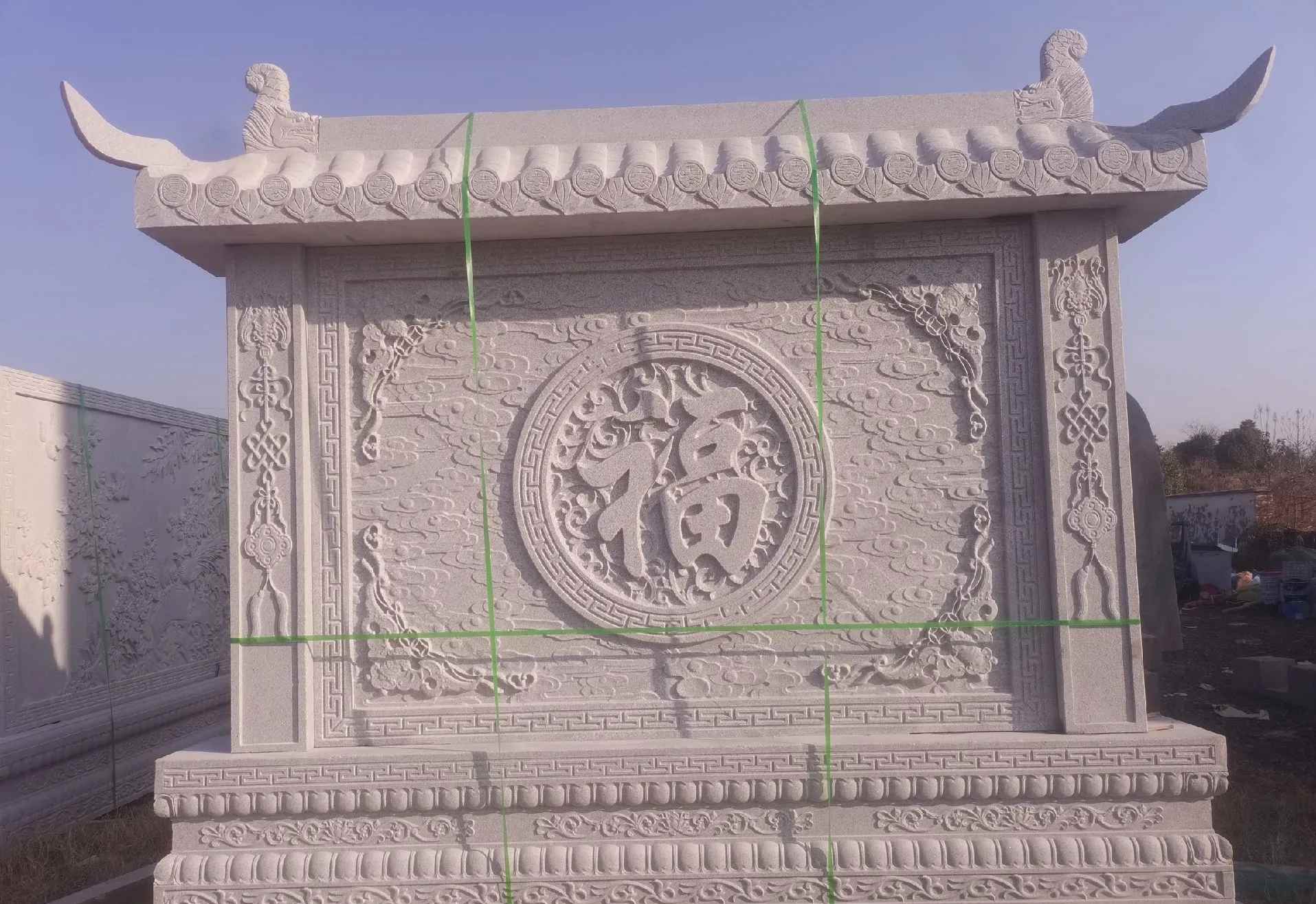 龙岩 芝麻白花岗岩屏风，照壁，影壁